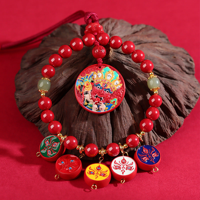 Imperial Red Cinnabar Five Directions God of Wealth Car Hanging for Prosperity and Safe Travels