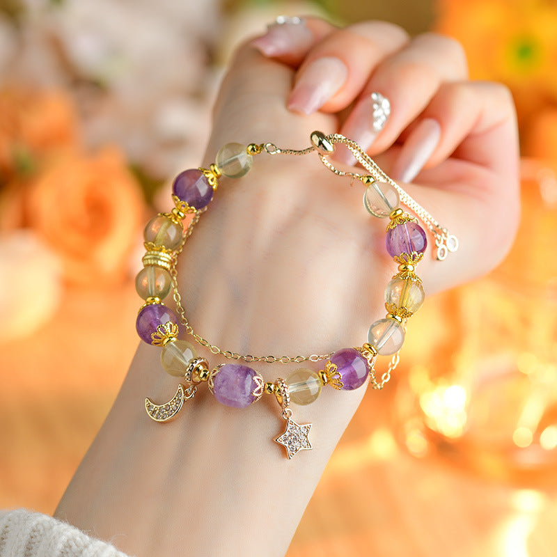 Natural Crystal Zodiac Bracelet - Mystical Energy & Fortune Enhancer for Women