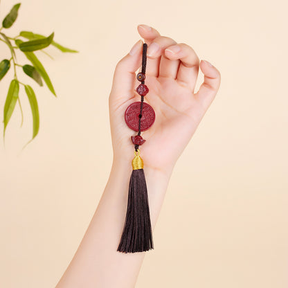 Purple Gold Cinnabar Mountain Ghost Flower Keychain | Natural Raw Ore Talisman for Protection & Luck