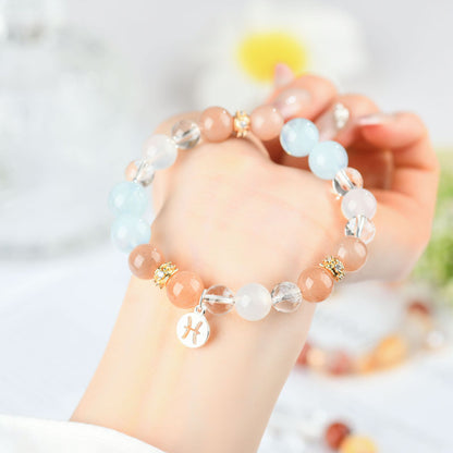 Twelve Constellations Natural Crystal Bracelet｜Spiritual Fortune & Cosmic Protection Jewelry