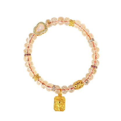 Natural Yellow Crystal Faceted Bead Bracelet | Lucky Charm for Wealth & Positivity