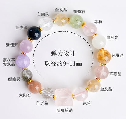 Natural Crystal Rose Quartz Irregular Bracelet | Love Harmony Energy Stone Women's Jewelry
