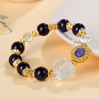Natural Amethyst White Fox Bracelet – Elegant Love Charm for Spiritual Women
