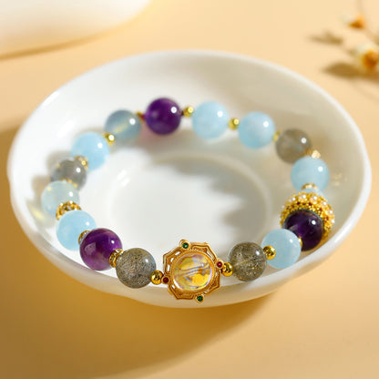 Natural Crystal Zodiac Bracelet - Mystical Astrological Jewelry for Women's Empowerment