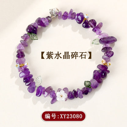 Natural Crystal Crushed Stone Bracelet Aquamarine Amethyst Citrine Irregular Fashion Original Women's Bracelet Jewelry