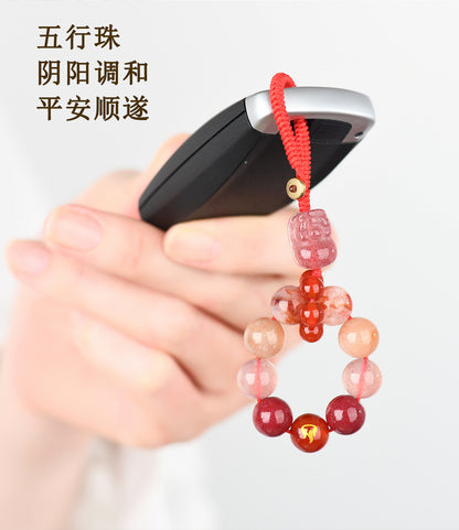 Crystal Five Elements Pixiu Keychain - Fire Energy Boost & Wealth Attraction Chinese Style Pendant
