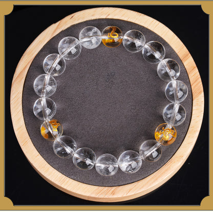 Natural White Crystal Three-in-One Zodiac Bracelet | Spiritual Protection for Men & Women