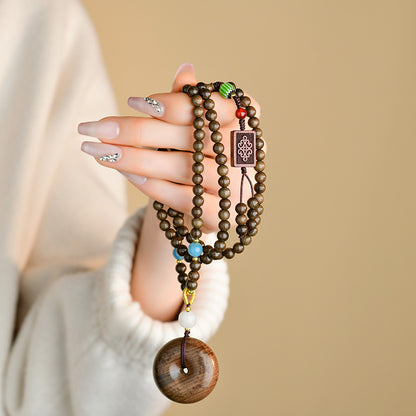 Agarwood Buddhist Prayer Bead Necklace - Zen Meditation Beads for Spiritual Harmony