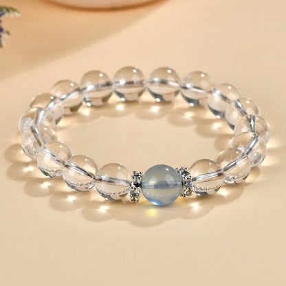 Natural White Crystal Aquamarine Spiritual Bracelet for Women - Harmony & Protection