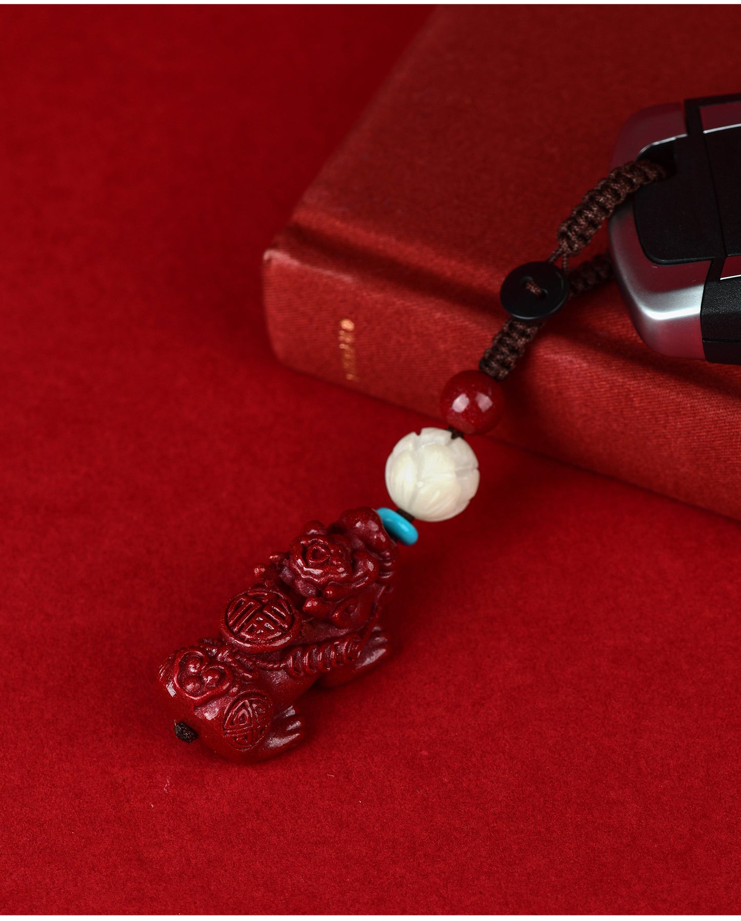 Natural Purple Gold Sand Pixiu Keychain Pendant - Wealth Attraction & Protection Amulet