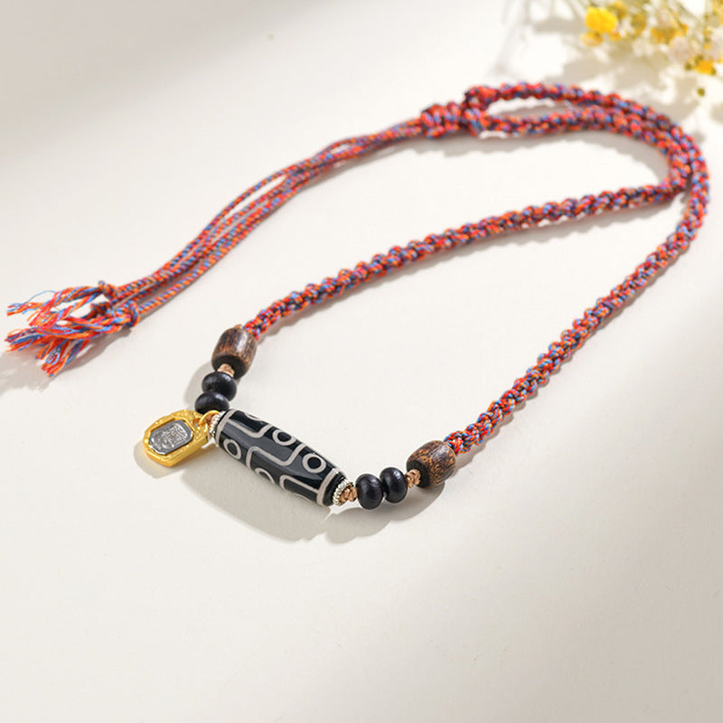 Antique Buddhist Prayer Beads Necklace with Agarwood and Red Sandalwood - Spiritual Meditation Accessory