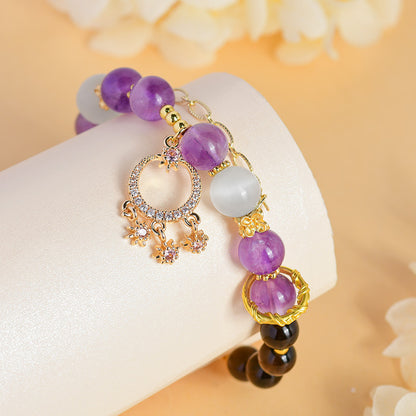 Natural Crystal Zodiac Bracelet - Mystical Energy & Fortune Enhancer for Women