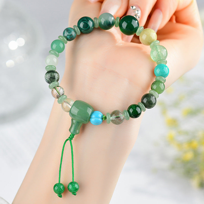 Eighteen Seeds Crystal Five Elements Bracelet - Wood Energy Balance for Men & Women