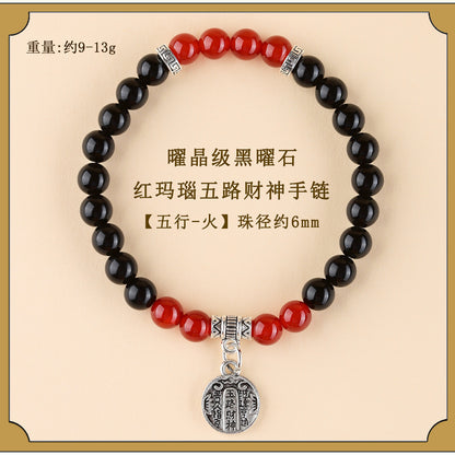 Five Elements Wealth God Crystal Bracelet | Balance Energy & Attract Prosperity