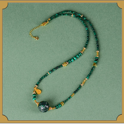 Natural Lacquer Five Elements Crystal Multi-Circle Bracelet & Necklace | Spiritual Balance Energy