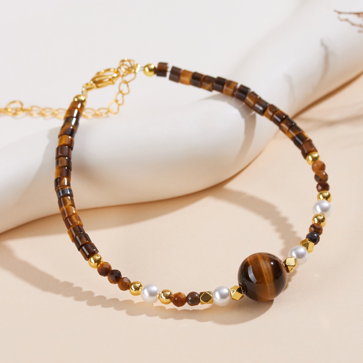 Natural Tiger Eye Stone Bracelet - Courage & Wealth Amulet for Women