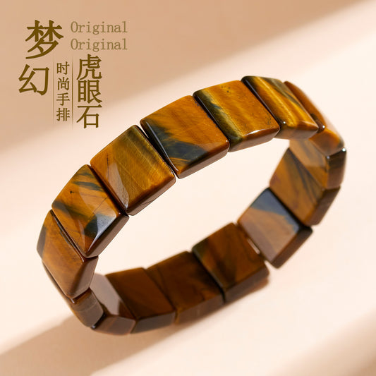 Natural Yellow Tiger Eye Stone Bracelet - Mystical Protection and Wealth Attraction Unisex Jewelry