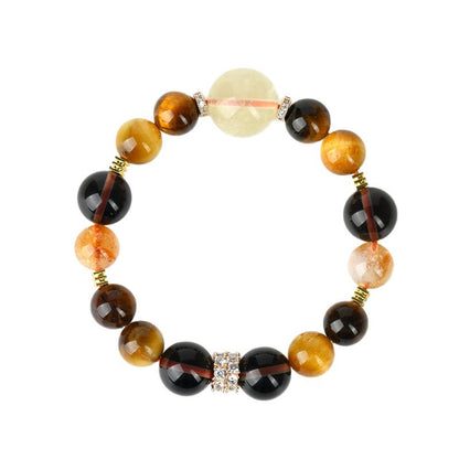 Golden Tiger Eye Natural Crystal Lucky Bracelet for Zodiac Year Protection and Wealth