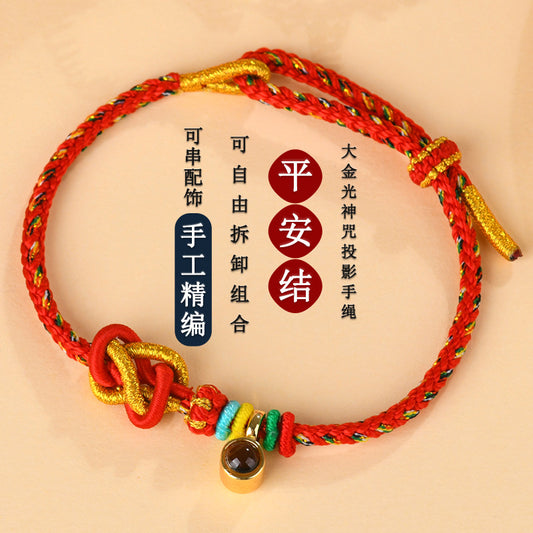 Peace Knot Golden Light Divine Mantra DIY Bracelet Rope - Spiritual Craft & Protection