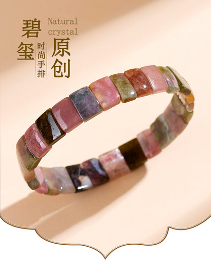 Natural Crystal Tourmaline Bracelet | Wealth Stone for Women's Fashion & Spiritual Energy