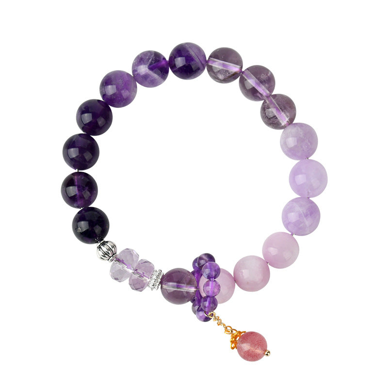 2025 Nine Purple Fire Natural Amethyst Bracelet | Chinese Zodiac Year Women's Spiritual Jewelry for Good Fortune