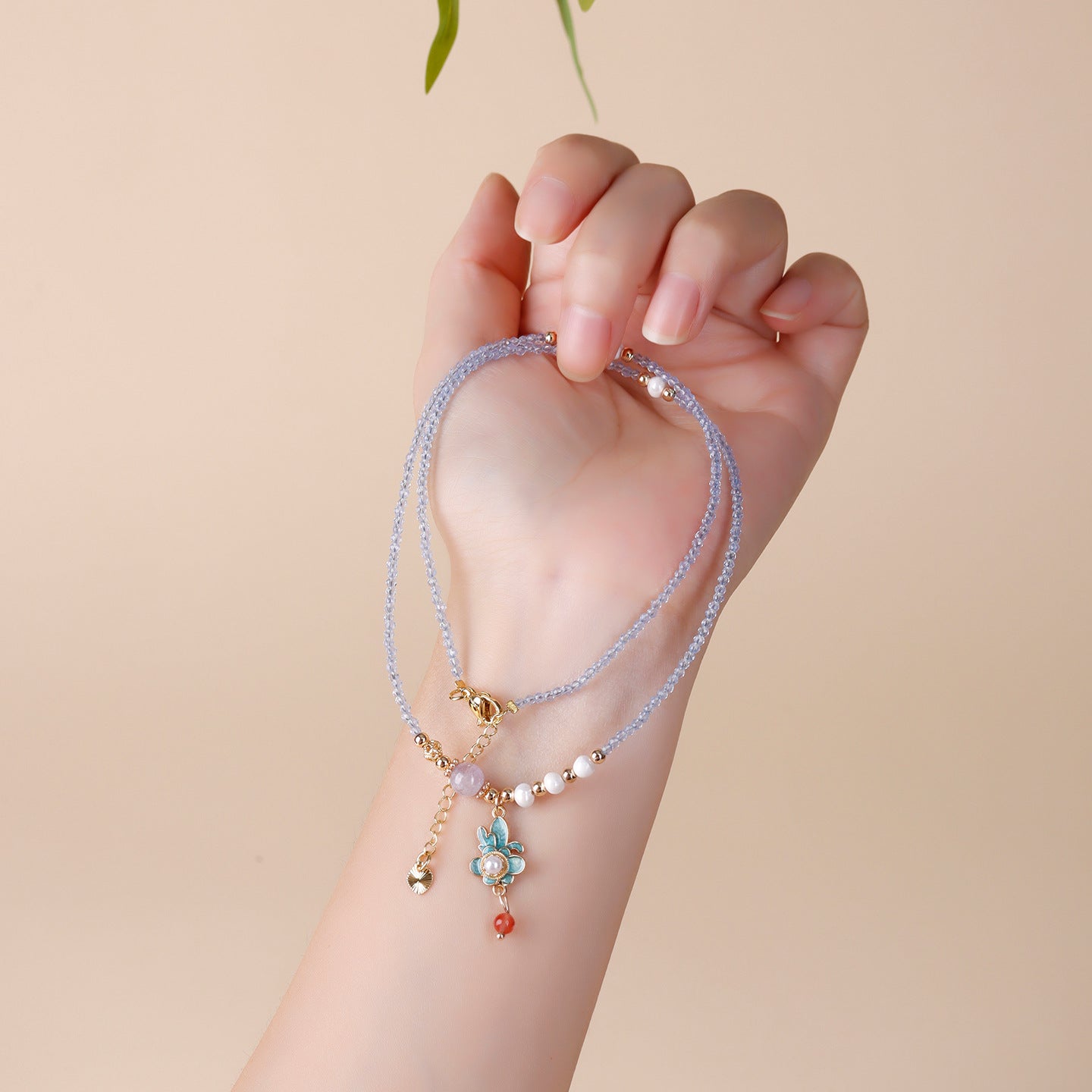 Pearl Southern Red Agate Multi-Circle Bracelet | Elegant Women's Collarbone Necklace for Fortune & Protection