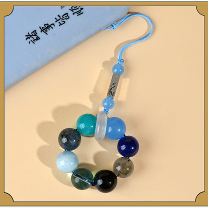 Natural Crystal Five Elements Phone Chain Pendant - Balance Energy & Attract Blessings