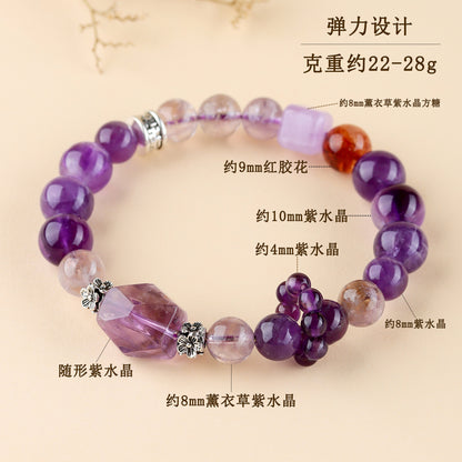 Natural Amethyst Freeform Bracelet | Nine Purple Fire Spiritual Women's Energy Jewelry