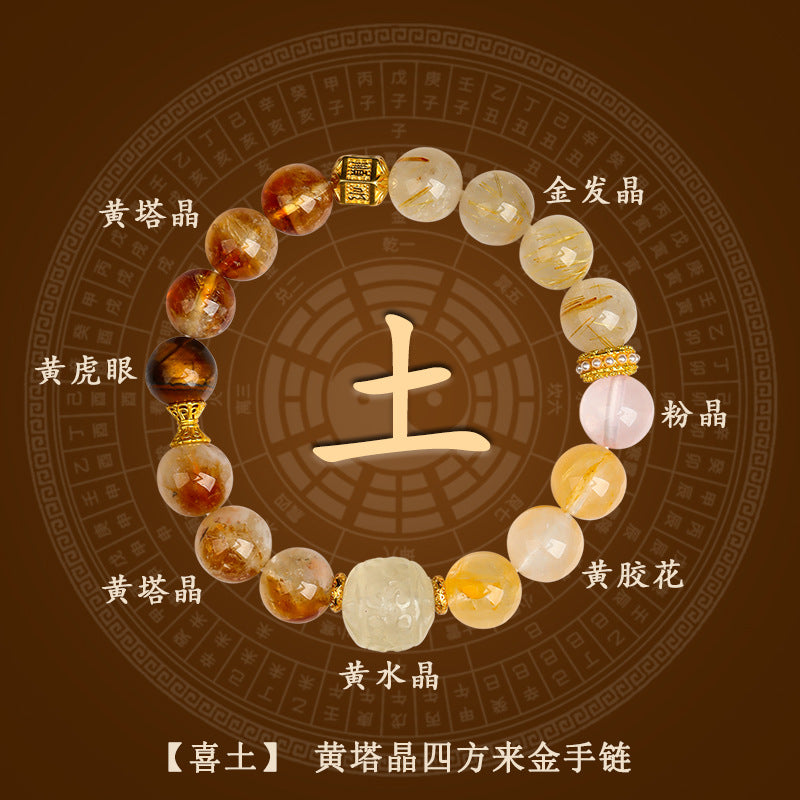 Natural Crystal Five Elements Bracelet - Balance Energy with Multi-Gemstones for Harmony