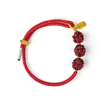 Natural Purple Gold Sand Zodiac Three-in-One Handwoven Bracelet - Spiritual Guardian & Fortune Enhancer