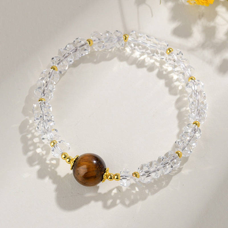 Natural White Crystal Zodiac Guardian Bracelet | Energy Stone for Protection & Harmony