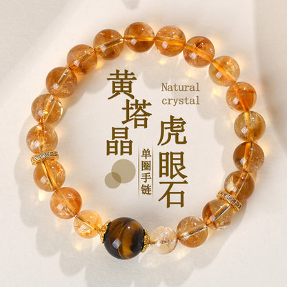 Natural Yellow Tiger Eye Crystal Bracelet | Courage Protection & Wealth Energy Stone