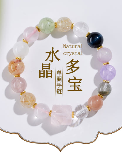 Natural Crystal Rose Quartz Irregular Bracelet | Love Harmony Energy Stone Women's Jewelry