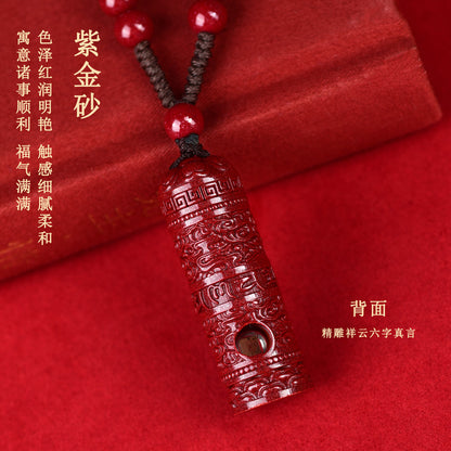 Natural Purple Gold Sand Zodiac Buddha Projection Pendant - Eight Guardian Gods Spiritual Amulet