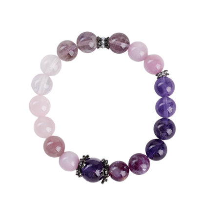 Natural Amethyst Multi-Gem Bracelet | Nine Purple Fire Women's Spiritual Jewelry