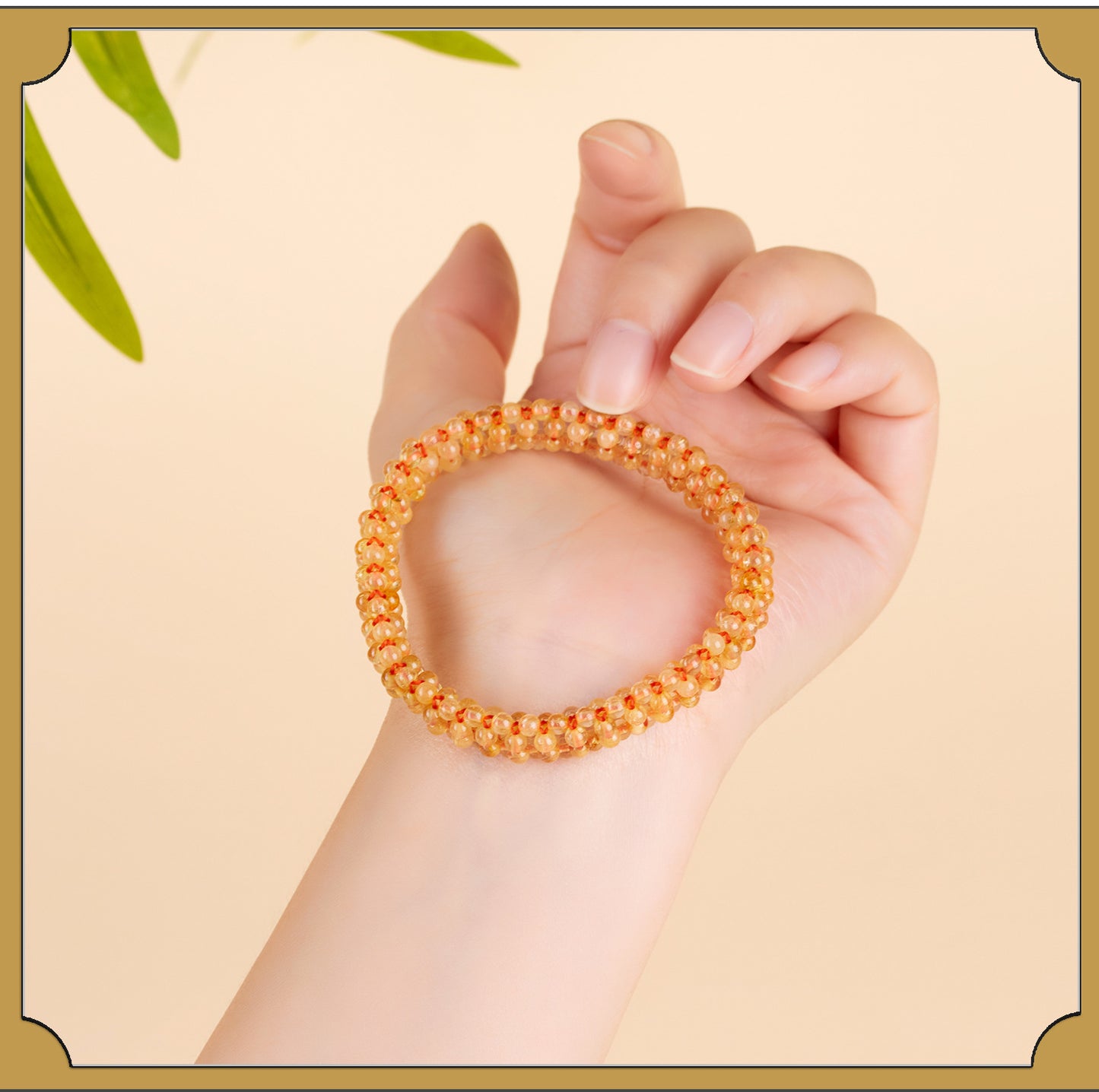 Golden Rutilated Quartz Bracelet | Wealth & Energy Crystal Jewelry for Women