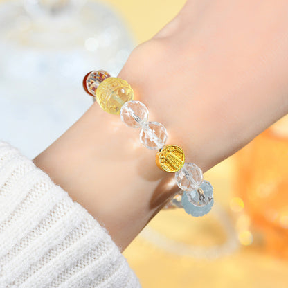 Natural Multi-Treasure Five-Way Wealth God Crystal Bracelet | Prosperity & Spiritual Harmony