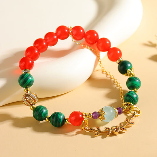 Natural Crystal Zodiac Bracelet - Mystical Astrological Jewelry for Women's Empowerment