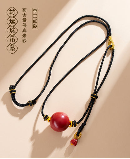 Imperial Red Cinnabar Collarbone Necklace | Natural Protection & Elegance for Women