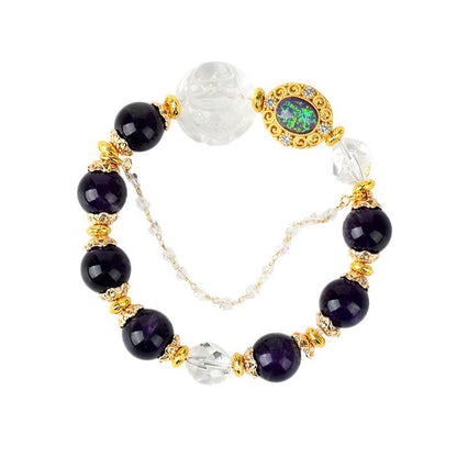 Natural Amethyst White Fox Bracelet – Elegant Love Charm for Spiritual Women