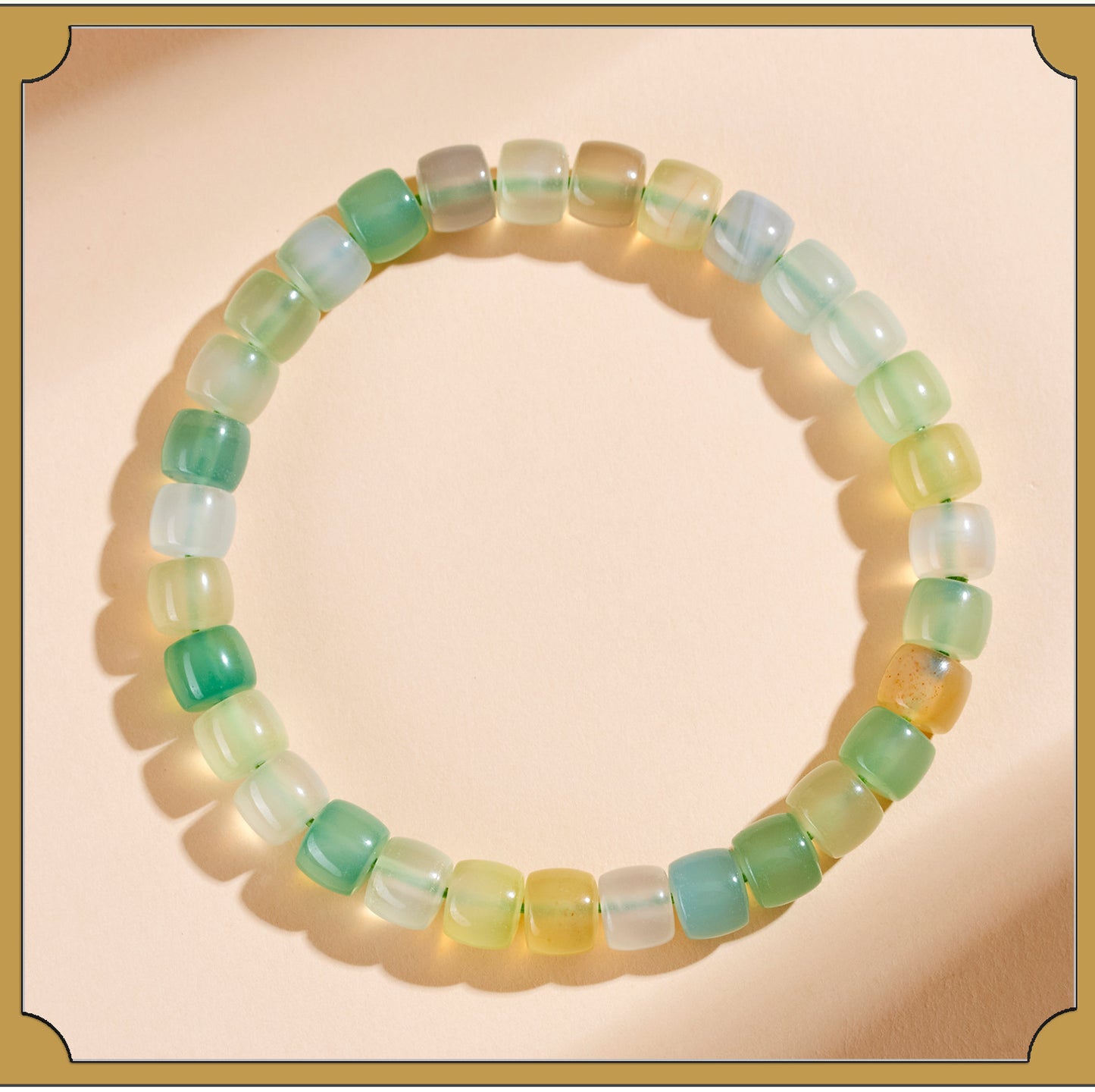 Natural Agate Chalcedony Single Circle Bracelet with Silver Obsidian Lapis Lazuli - Spiritual Women's Jewelry