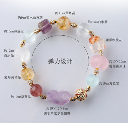 Lavender Amethyst Pixiu Crystal Bracelet | Wealth Attraction & Spiritual Protection