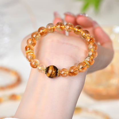 Natural Yellow Tiger Eye Crystal Bracelet | Courage Protection & Wealth Energy Stone