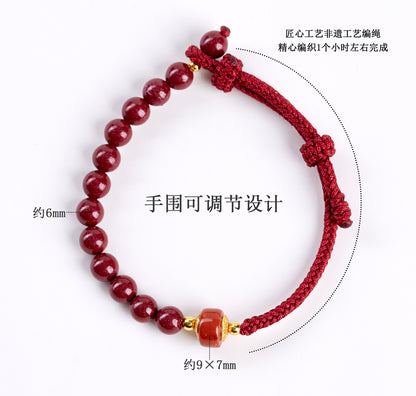 Purple Gold Cinnabar DIY Handmade Woven Bracelet | Wealth Protection & Spiritual Elegance