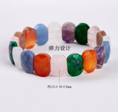 Natural Crystal Multi-Gemstone Bracelet | Elegant Candy Colors for Women's Luck & Harmony