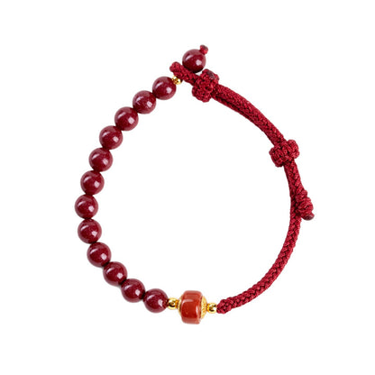 Purple Gold Cinnabar DIY Handmade Woven Bracelet | Wealth Protection & Spiritual Elegance