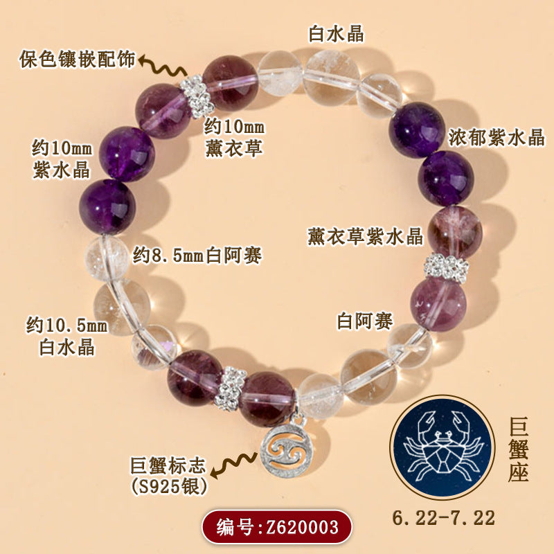 Twelve Constellations Natural Crystal Bracelet｜Spiritual Fortune & Cosmic Protection Jewelry