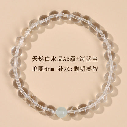 Natural White Crystal Five Elements Balance Bracelet | Harmony for Couples