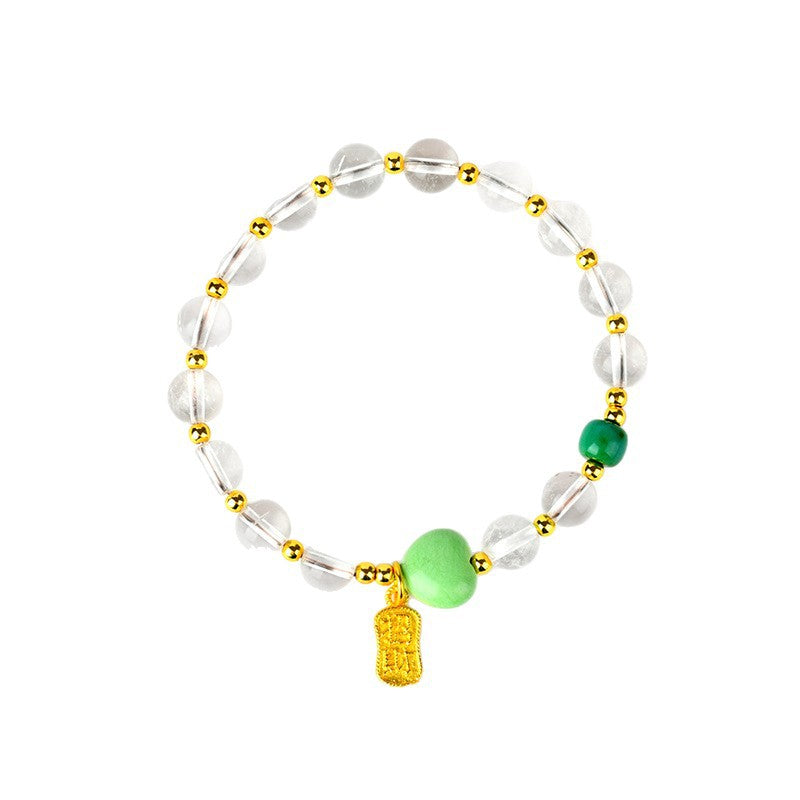 Natural White Crystal Elegant Bracelet | Chinese Style Spiritual Jewelry for Women