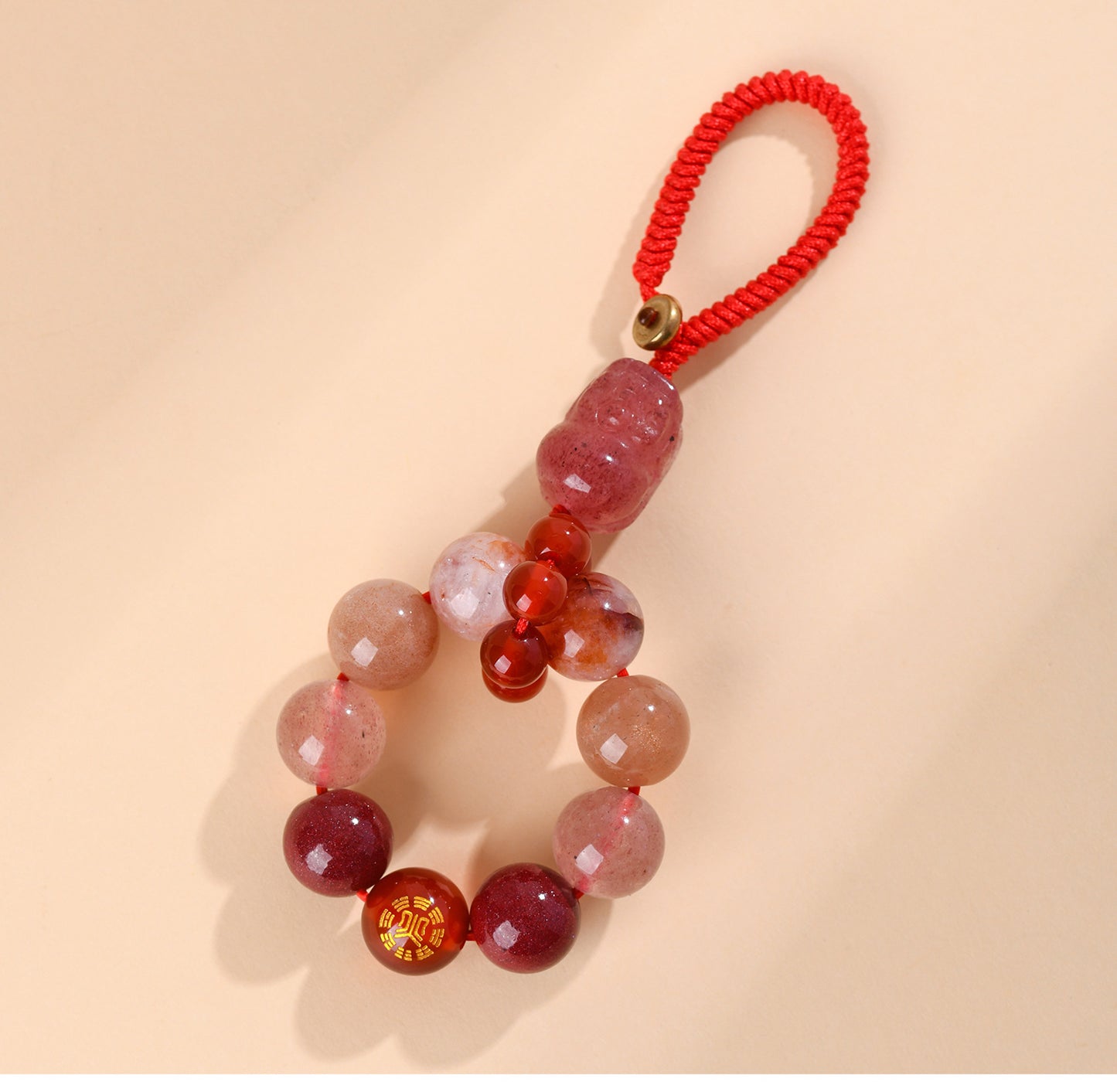 Crystal Five Elements Pixiu Keychain - Fire Energy Boost & Wealth Attraction Chinese Style Pendant